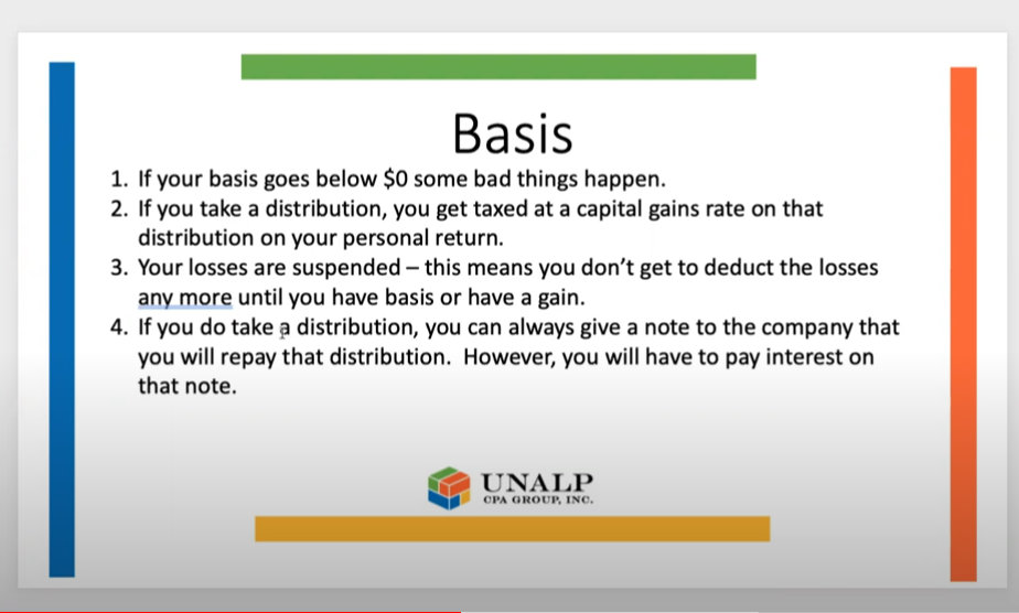 Tips on S Corp Basis, Distributions and Shareholder Loans